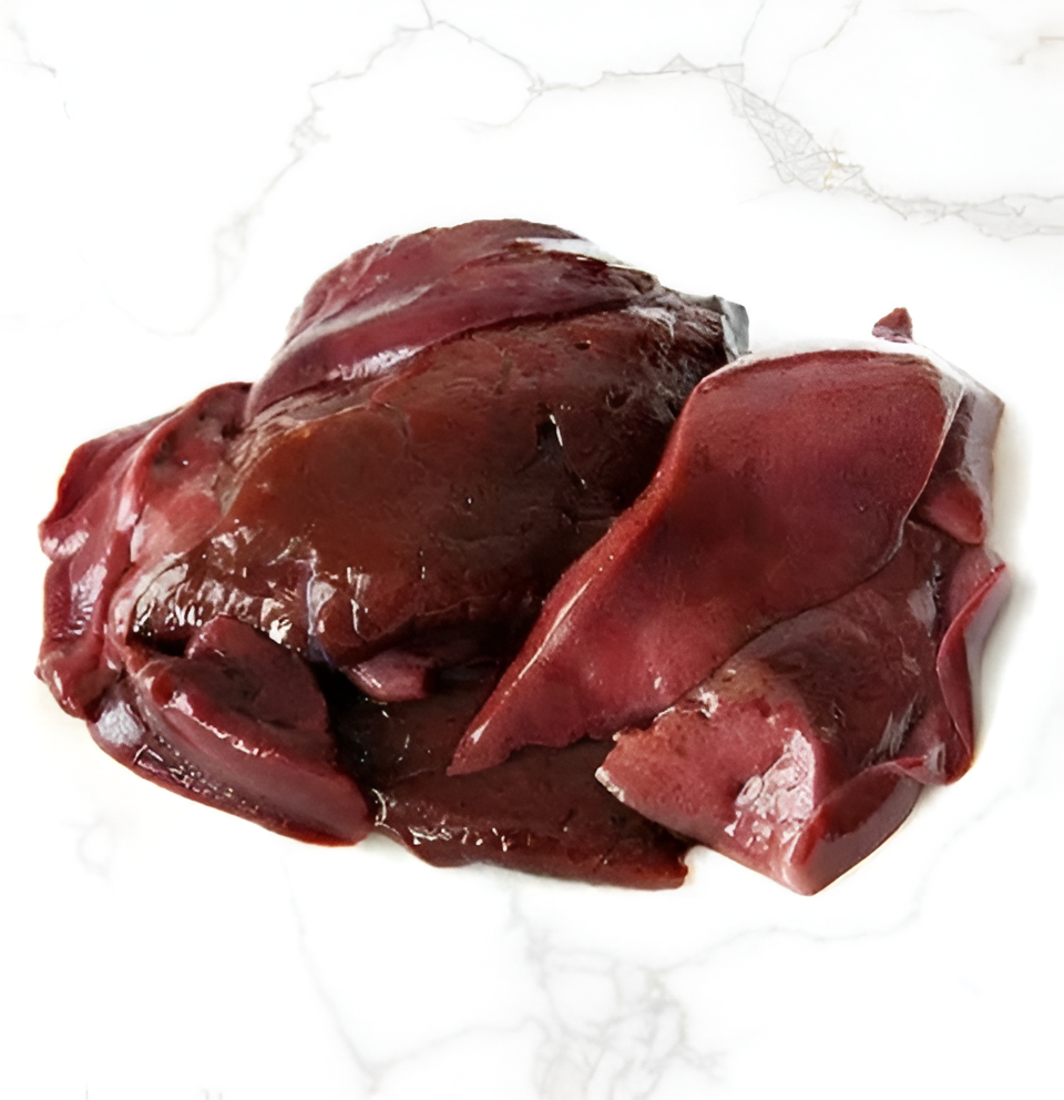 21-day dry-aged Beef Liver on white marble